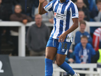 Roshaun Mathurin of Hartlepool United is in action during the Vanarama National League match between Hartlepool United and FC Halifax Town a...