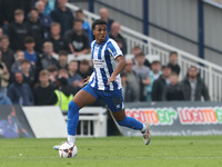 Roshaun Mathurin of Hartlepool United is in action during the Vanarama National League match between Hartlepool United and FC Halifax Town a...