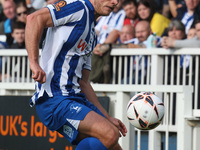 Greg Sloggett of Hartlepool United plays during the Vanarama National League match between Hartlepool United and FC Halifax Town at Victoria...