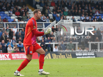 FC Halifax Town's Sam Johnson during the Vanarama National League match between Hartlepool United and FC Halifax Town at Victoria Park in Ha...