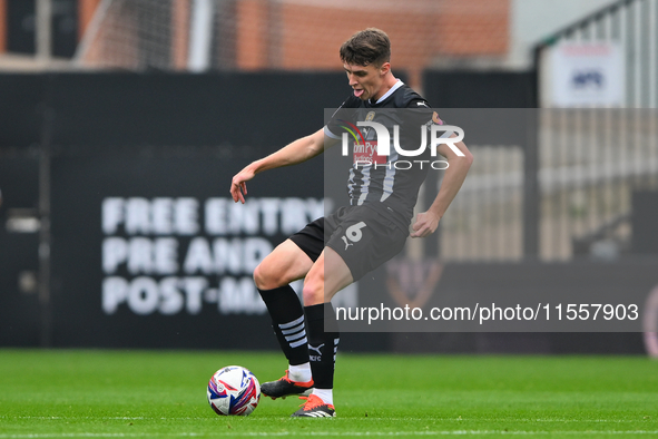 Jack Hinchy of Notts County is in action during the Sky Bet League 2 match between Notts County and Accrington Stanley at Meadow Lane in Not...