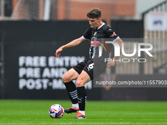 Jack Hinchy of Notts County is in action during the Sky Bet League 2 match between Notts County and Accrington Stanley at Meadow Lane in Not...