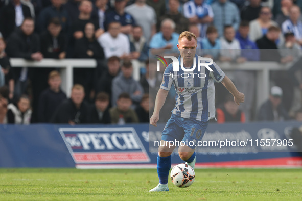 Adam Campbell of Hartlepool United during the Vanarama National League match between Hartlepool United and FC Halifax Town at Victoria Park...