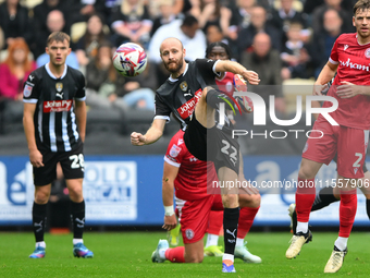 Curtis Edwards of Notts County plays the ball forward during the Sky Bet League 2 match between Notts County and Accrington Stanley at Meado...