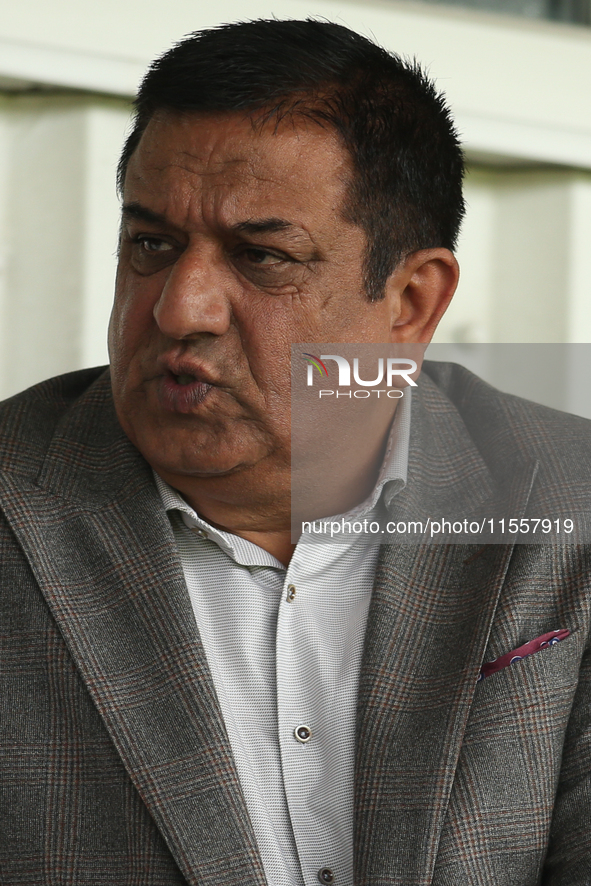 Hartlepool United Chairman Raj Singh during the Vanarama National League match between Hartlepool United and FC Halifax Town at Victoria Par...