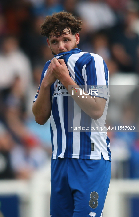 Hartlepool United's Anthony Mancini during the Vanarama National League match between Hartlepool United and FC Halifax Town at Victoria Park...