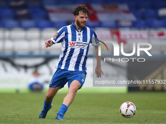 Hartlepool United's Anthony Mancini during the Vanarama National League match between Hartlepool United and FC Halifax Town at Victoria Park...