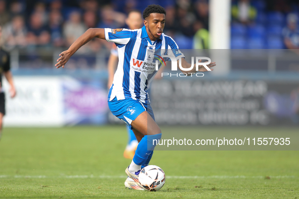 Hartlepool United's Roshaun Mathurin during the Vanarama National League match between Hartlepool United and FC Halifax Town at Victoria Par...