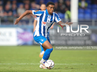 Hartlepool United's Roshaun Mathurin during the Vanarama National League match between Hartlepool United and FC Halifax Town at Victoria Par...