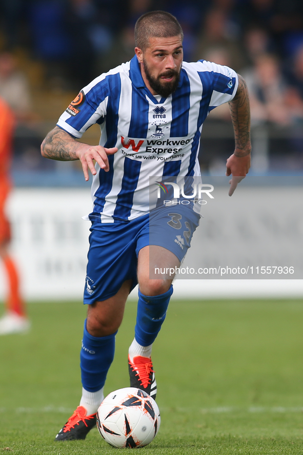 Hartlepool United's Kieron Freeman during the Vanarama National League match between Hartlepool United and FC Halifax Town at Victoria Park...