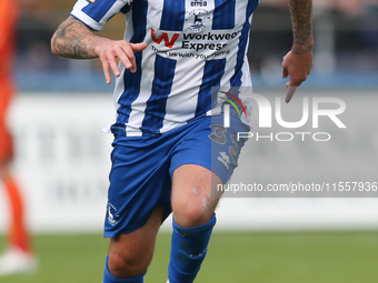 Hartlepool United's Kieron Freeman during the Vanarama National League match between Hartlepool United and FC Halifax Town at Victoria Park...