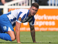 Hartlepool United's Gary Madine during the Vanarama National League match between Hartlepool United and FC Halifax Town at Victoria Park in...