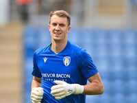 Goalkeeper Matt Macey of Colchester United warms up during the Sky Bet League 2 match between Colchester United and Bromley at the Weston Ho...