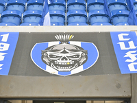 A club banner is inside the stadium during the Sky Bet League 2 match between Colchester United and Bromley at the Weston Homes Community St...