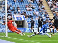 Owura Edwards (21 Colchester United) scores the first goal for the team, making it 1-1, during the Sky Bet League 2 match between Colchester...