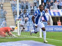 Owura Edwards (21 Colchester United) celebrates after scoring the team's first goal during the Sky Bet League 2 match between Colchester Uni...