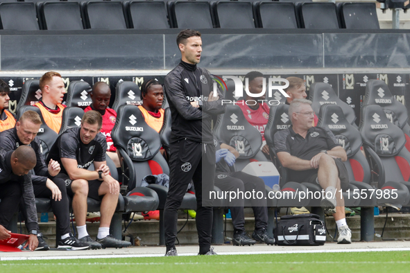 Walsall's manager Matt Sadler before the Sky Bet League 2 match between MK Dons and Walsall at Stadium MK in Milton Keynes, England, on Sept...