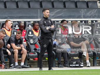 Walsall's manager Matt Sadler before the Sky Bet League 2 match between MK Dons and Walsall at Stadium MK in Milton Keynes, England, on Sept...