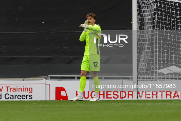 Walsall's keeper Sam Hornby during the first half of the Sky Bet League 2 match between MK Dons and Walsall at Stadium MK in Milton Keynes,...