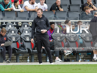 Milton Keynes Dons manager Michael Williamson during the second half of the Sky Bet League 2 match between MK Dons and Walsall at Stadium MK...