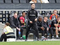 Walsall's manager Mat Sadler during the second half of the Sky Bet League 2 match between MK Dons and Walsall at Stadium MK in Milton Keynes...