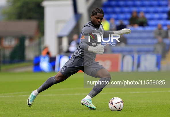 Collin Andeng of Southend United Football Club during the Vanarama National League match between Oldham Athletic and Southend United at Boun...