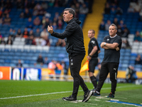 Southend United Manager Kevin Maher during the Vanarama National League match between Oldham Athletic and Southend United at Boundary Park i...