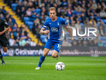 Tom Conlon of Oldham Athletic during the Vanarama National League match between Oldham Athletic and Southend United at Boundary Park in Oldh...