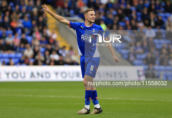 Josh Lundstram of Oldham Athletic Association Football Club during the Vanarama National League match between Oldham Athletic and Southend U...