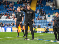 Southend United Manager Kevin Maher during the Vanarama National League match between Oldham Athletic and Southend United at Boundary Park i...