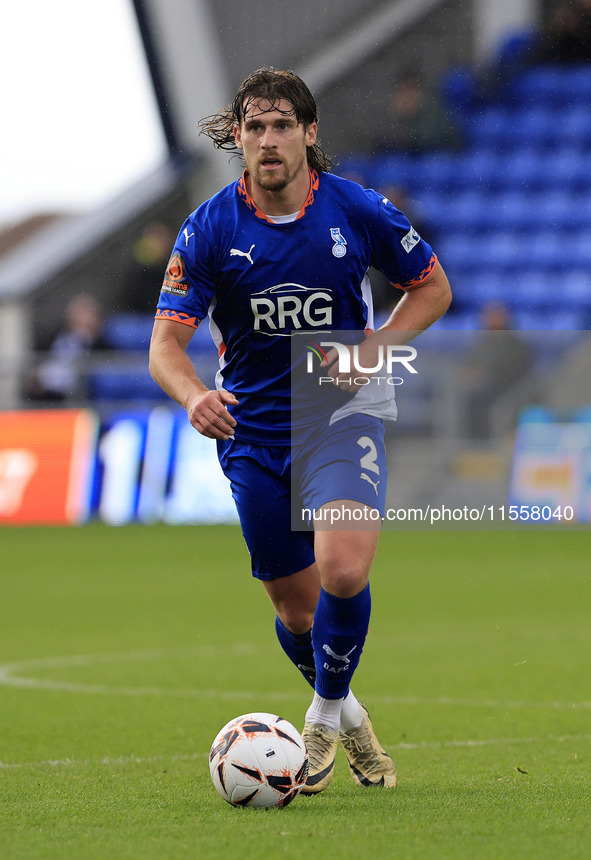 Reagan Ogle of Oldham Athletic Association Football Club during the Vanarama National League match between Oldham Athletic and Southend Unit...