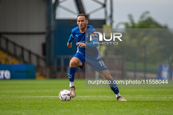 Oldham Athletic's Dan Gardner during the Vanarama National League match between Oldham Athletic and Southend United at Boundary Park in Oldh...