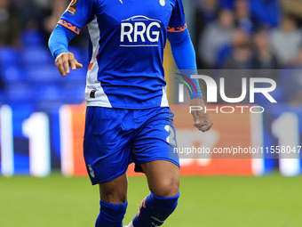 Jake Caprice of Oldham Athletic Association Football Club during the Vanarama National League match between Oldham Athletic and Southend Uni...