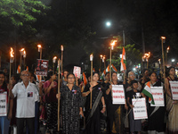 Citizens of Kolkata protest over the sexual assault and murder of a postgraduate woman doctor in Kolkata, India, on September 8, 2024. (