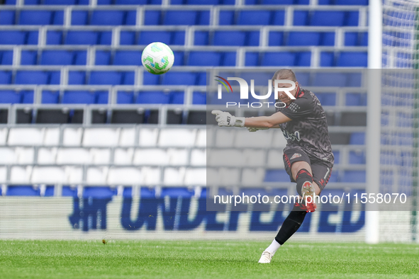 Demi Lambourne of Sunderland kicks the ball forward during the FA Women's Championship match between Birmingham City and Sunderland at St An...