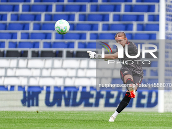 Demi Lambourne of Sunderland kicks the ball forward during the FA Women's Championship match between Birmingham City and Sunderland at St An...