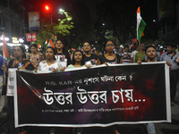 Citizens of Kolkata protest over the sexual assault and murder of a postgraduate woman doctor in Kolkata, India, on September 8, 2024. (