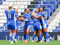 Lily Agg of Birmingham celebrates her goal with teammates during the FA Women's Championship match between Birmingham City and Sunderland at...