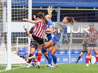 #19, Tegan McGowan of Birmingham attempts to control the blocked header during the FA Women's Championship match between Birmingham City and...