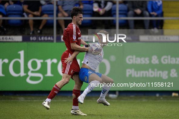 Andrew Dallas of Barrow in action during the Sky Bet League 2 match between Barrow and Swindon Town at Holker Street in Barrow-in-Furness, E...