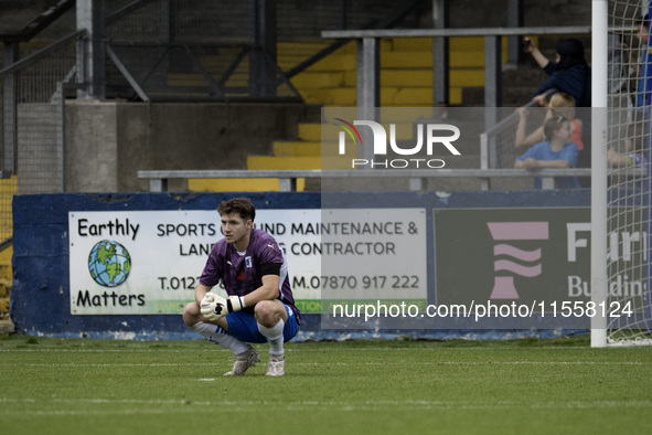 Rory Feely of Barrow looks on after Swindon equalizes in the 98th minute of the Sky Bet League 2 match between Barrow and Swindon Town at Ho...