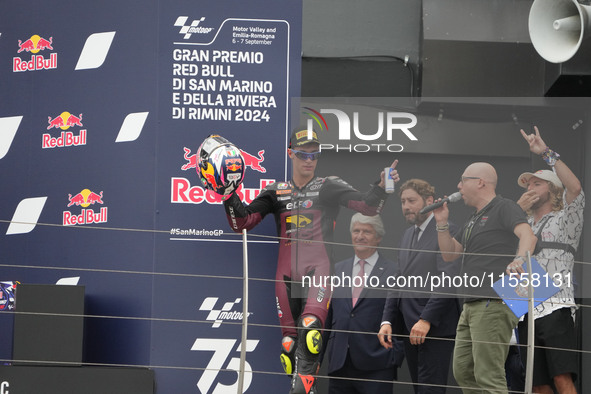 Arbilino Tony participates in the Gran Premio Red Bull di San Marino e della Riviera di Rimini Grand Prix Race MotoGP on Sunday at Misano Wo...