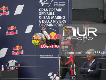 Canet Aron participates in the Gran Premio Red Bull di San Marino e della Riviera di Rimini Grand Prix Race MotoGP on Sunday at Misano World...