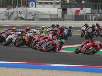 The MotoGP race starts during the Gran Premio Red Bull di San Marino e della Riviera di Rimini at Misano World Circuit Marco Simoncelli in M...