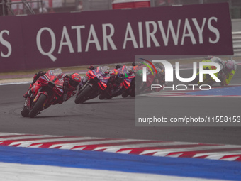 Francesco Bagnaia participates in the Gran Premio Red Bull di San Marino e della Riviera di Rimini Grand Prix Race MotoGP on Sunday at Misan...