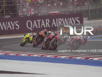 Francesco Bagnaia and Jorge Martin participate in the Gran Premio Red Bull di San Marino e della Riviera di Rimini Grand Prix Race MotoGP on...