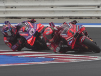 Francesco Bagnaia and Jorge Martin participate in the Gran Premio Red Bull di San Marino e della Riviera di Rimini Grand Prix Race MotoGP on...