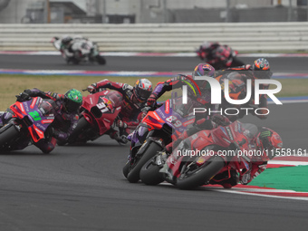 Francesco Bagnaia and Jorge Martin participate in the Gran Premio Red Bull di San Marino e della Riviera di Rimini Grand Prix Race MotoGP on...