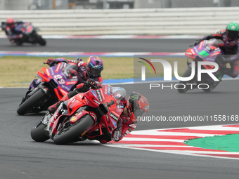 Francesco Bagnaia and Jorge Martin participate in the Gran Premio Red Bull di San Marino e della Riviera di Rimini Grand Prix Race MotoGP on...