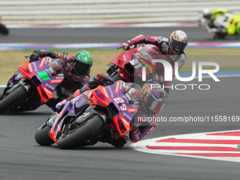 Francesco Bagnaia and Jorge Martin participate in the Gran Premio Red Bull di San Marino e della Riviera di Rimini Grand Prix Race MotoGP on...